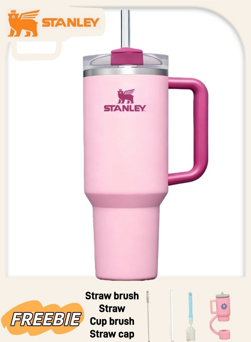 ستانلي كوب ستانلي كوينشر H2.0 فلو ستيت معزول بتفريغ الهواء من الفولاذ المقاوم للصدأ مع غطاء وقشة للماء والشاي المثلج أو القهوة والعصائر وغيرها، سعة 40 أونصة - Image 1