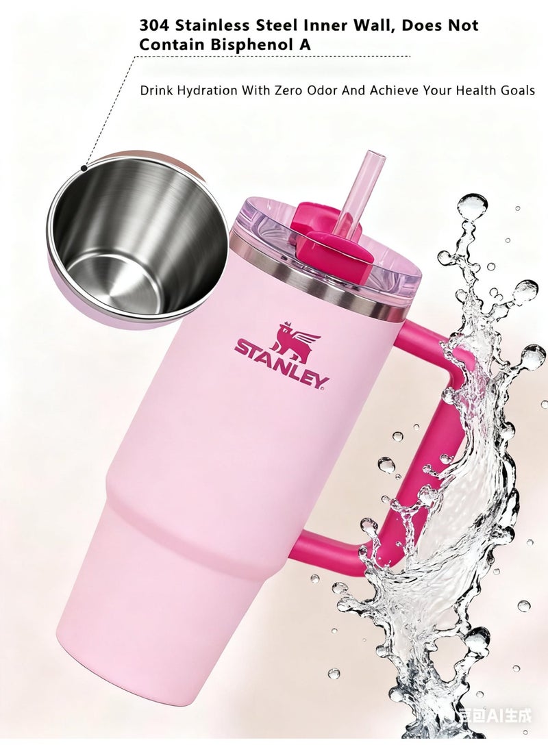 ستانلي كوب ستانلي كوينشر H2.0 فلو ستيت معزول بتفريغ الهواء من الفولاذ المقاوم للصدأ مع غطاء وقشة للماء والشاي المثلج أو القهوة والعصائر وغيرها، سعة 40 أونصة - Image 4