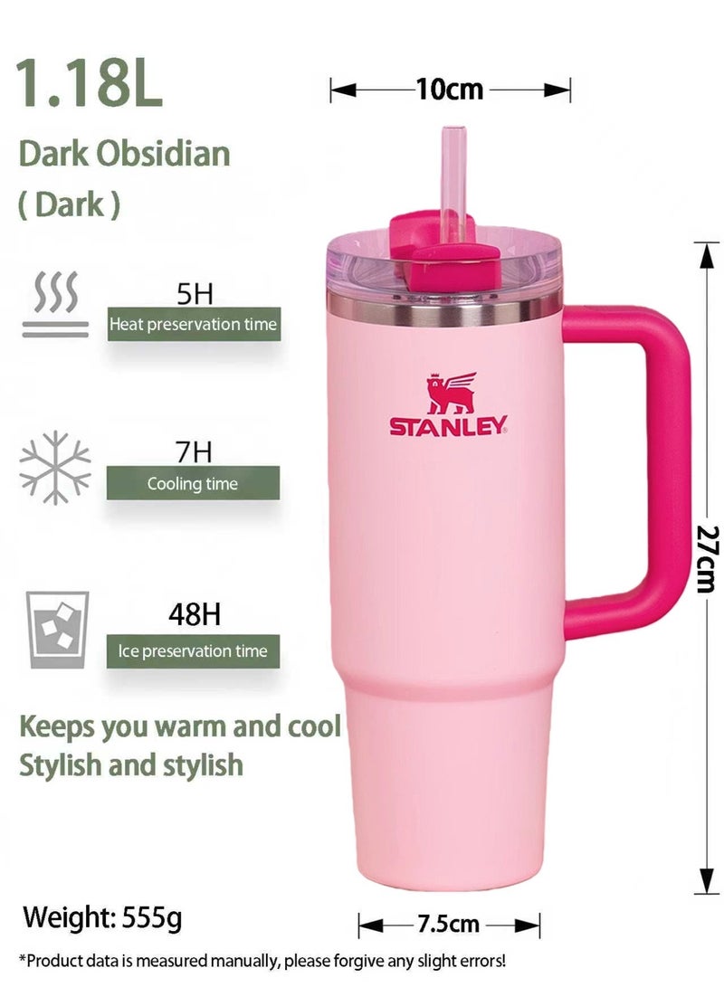 ستانلي كوب ستانلي كوينشر H2.0 فلو ستيت معزول بتفريغ الهواء من الفولاذ المقاوم للصدأ مع غطاء وقشة للماء والشاي المثلج أو القهوة والعصائر وغيرها، سعة 40 أونصة - Image 5