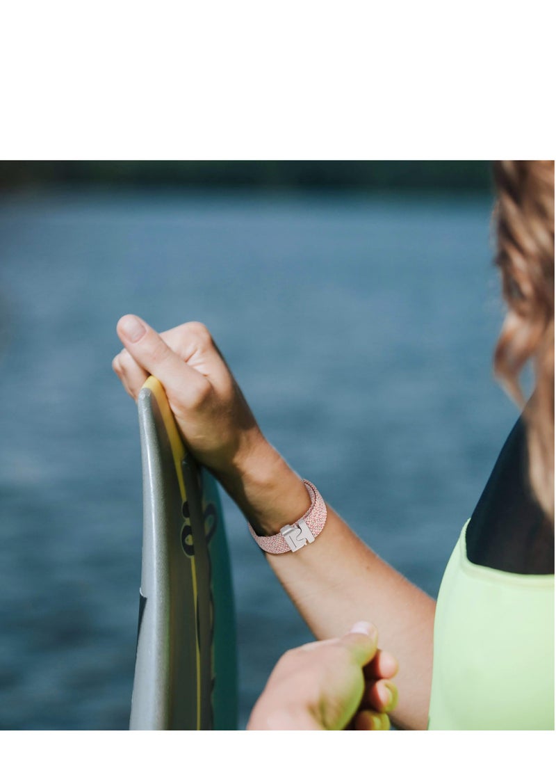 SZOXST Compatible for Apple Watch Band 42mm 41mm 40mm 38mm Elastic Nylon Braided Secure & Comfortable Stretchy Strap for Women Men,Parachute Buckle Bands for iWatch Series 11 10 9 8 7 6 5 4 3 SE Starlight Pink - Image 4