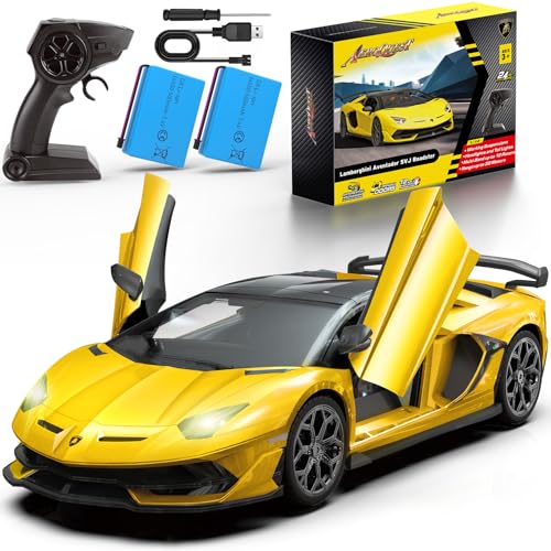 AEROQUEST Lamborghini Remote Control Car Officially Licensed 114 Lambo RC Car for Boys Girls Birthday Gift Yellow Toys for 3 4 5 Years OldYellow - Image 1