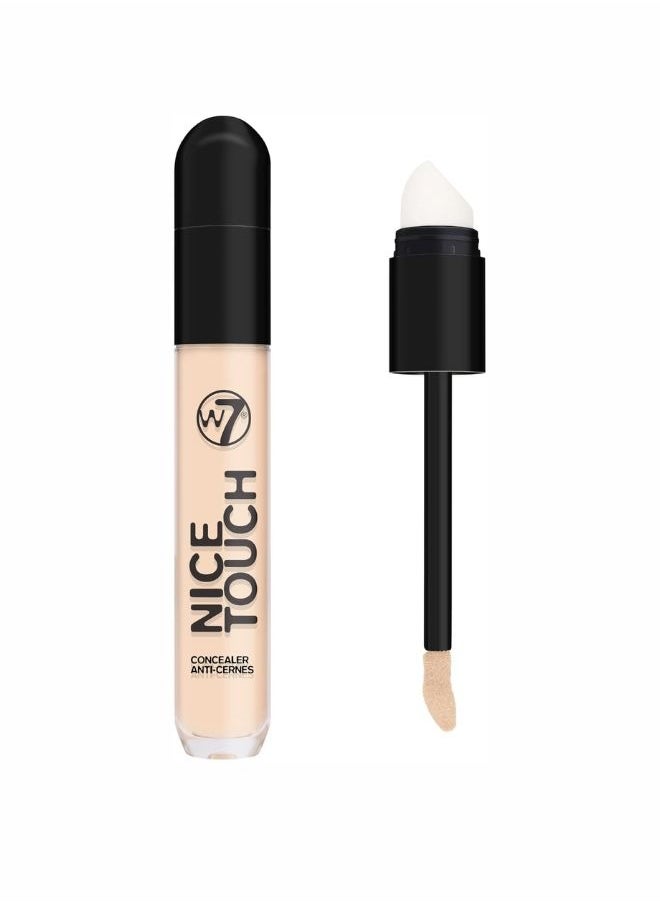W7 Cosmetics W7 Nice Touch Concealer - Fair Ivory - Brighten the Eye Area & Conceal Blemishes - Medium Coverage - 2-in-1 Sponge Stick Applicator and Blending Sponge - Vegan Makeup  - Image 1
