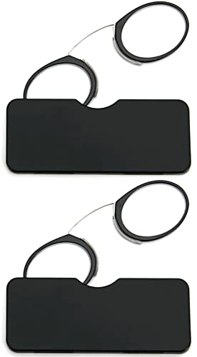REAVEE 2 Pack Pinch Nose Clip on Reading Glasses Armless for Men Women No Temple Slim Compact Readers Ultra Thin with Mini Portable Case Black 20 - Image 5