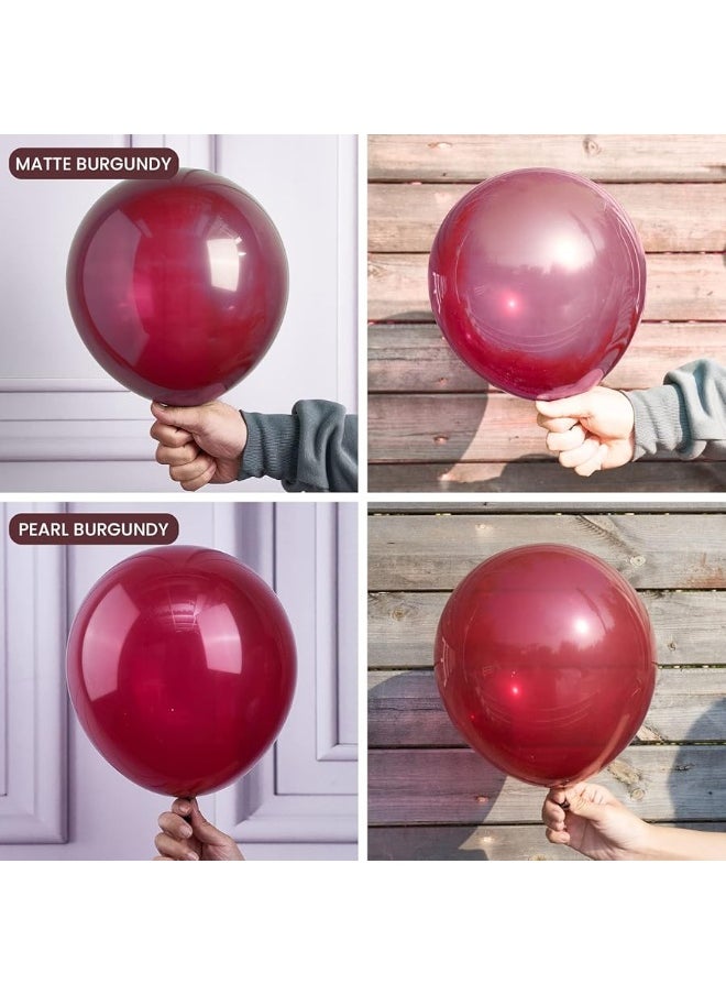 PartyWoo - PartyWoo Burgundy Gray White Balloons, 60 pcs Balloon Pack of Burgundy Balloons Wine Red Balloons Gray Balloons White Balloons for Burgundy Baby Shower Decorations, Memorial Day Decorations - Image 1