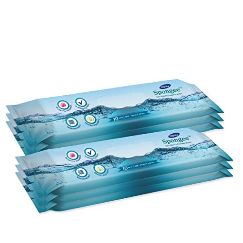 Dignity Spongee Soft Body Cleansing Wet Wipes for Adult, 240x300 mm (Pack of 6) 60 Wipes - Image 1