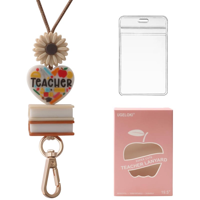 UGELOKI 2025 Super Cute Teacher Lanyard, School ID Lanyards with Safety Breakaway Clasp for Teachers, Nurses & Faculty - Image 1
