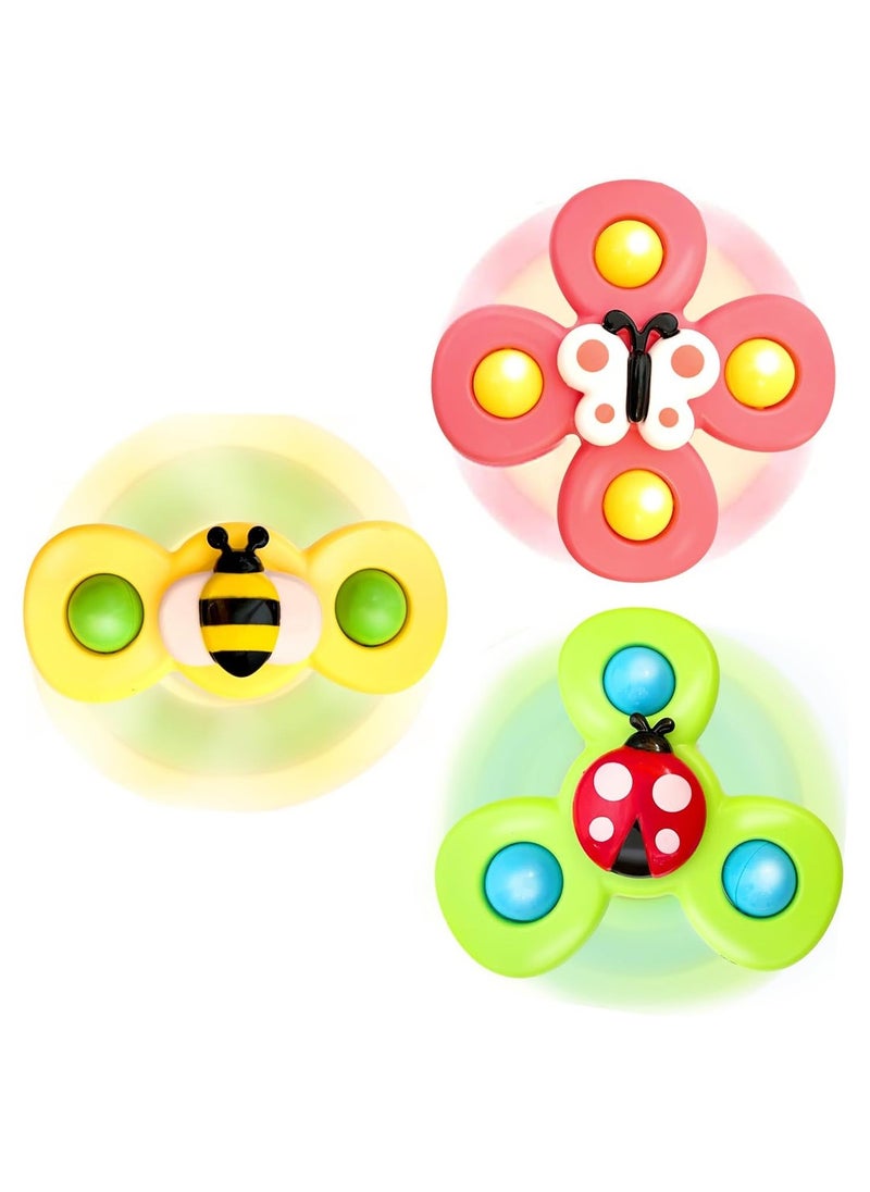 Generic - 3Pcs Suction Cup Spinner Toys Spinning Top Baby Bath Toys Birthday Baby Gifts Sensory Toys - Image 1