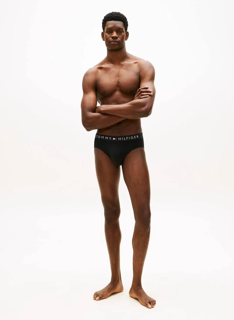 Tommy Hilfiger Black / Black / Black 3 Pack Cotton Stretch Briefs for Men | Best Price UAE