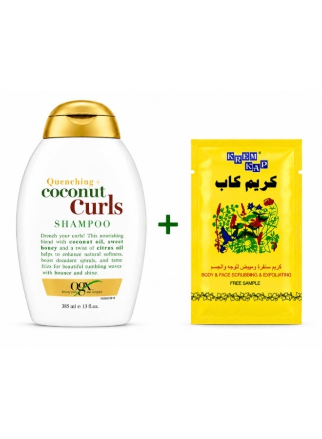 Ogx Coconut Milk Nourishing Shampoo 385 ml + Cream Cap 10 ml sachet as a free gift - Image 1
