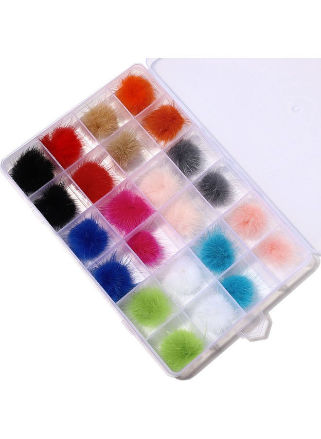 NIBEMINENT Detachable Nail Art Fluffy Balls Multicolour