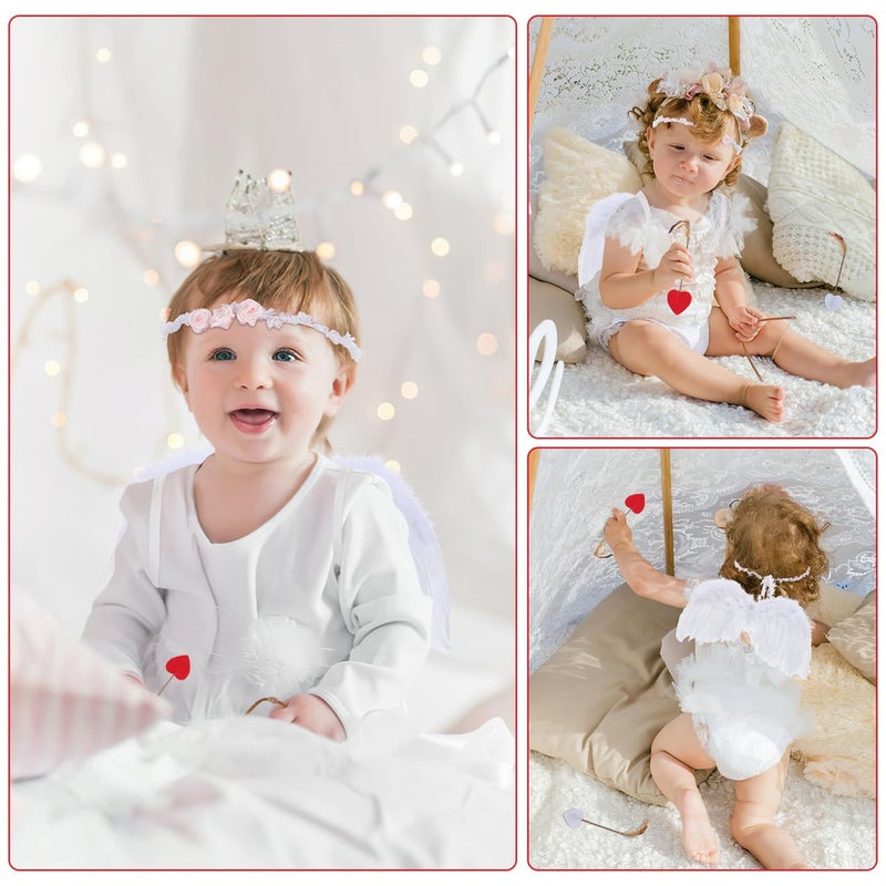 Newborn Cupid Wings Bow Headband Arrow Photo Prop Set for Photography Party Decor - Image 5