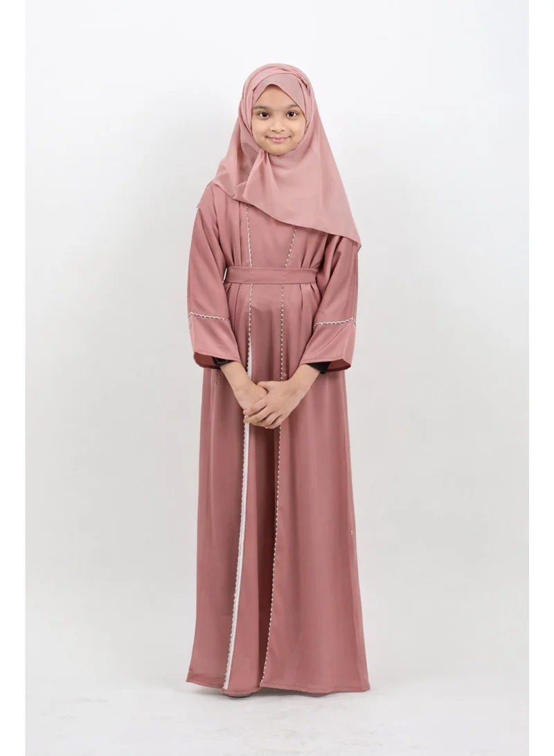 جميلة طقم عباية نورة بلون وردي غامق - ٤ قطع متكاملة