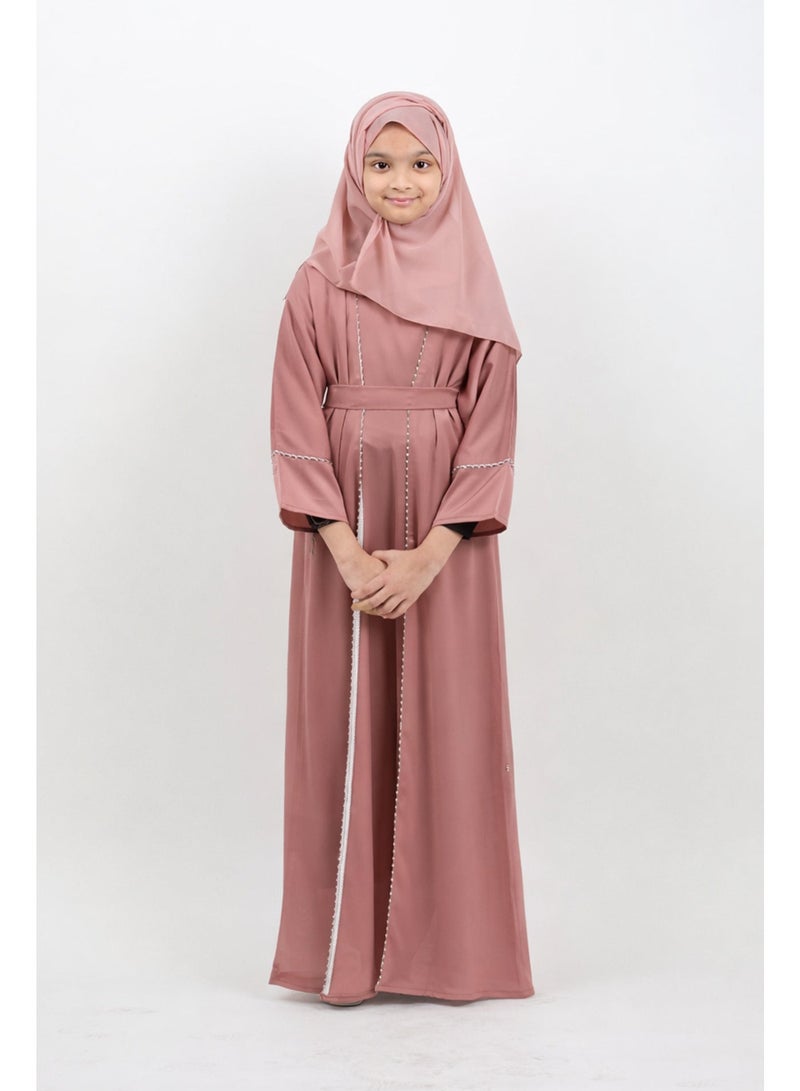 جميلة طقم عباية نورة بلون وردي غامق - ٤ قطع متكاملة - Image 1