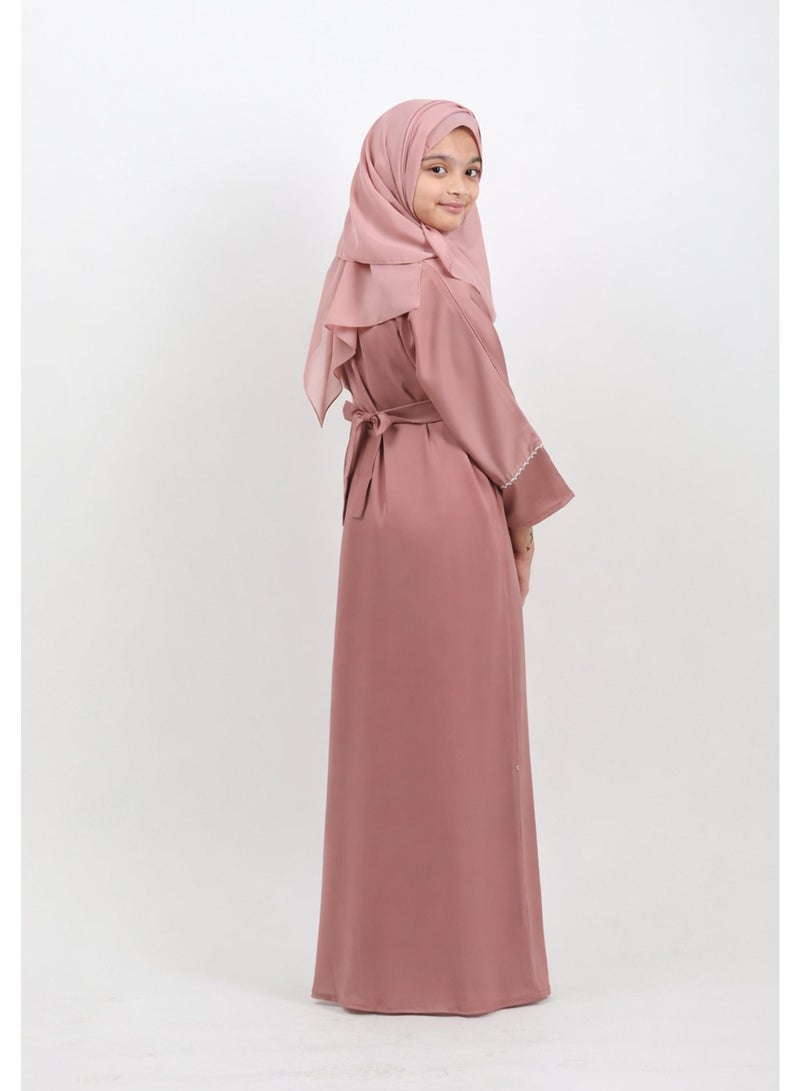 جميلة طقم عباية نورة بلون وردي غامق - ٤ قطع متكاملة - Image 3
