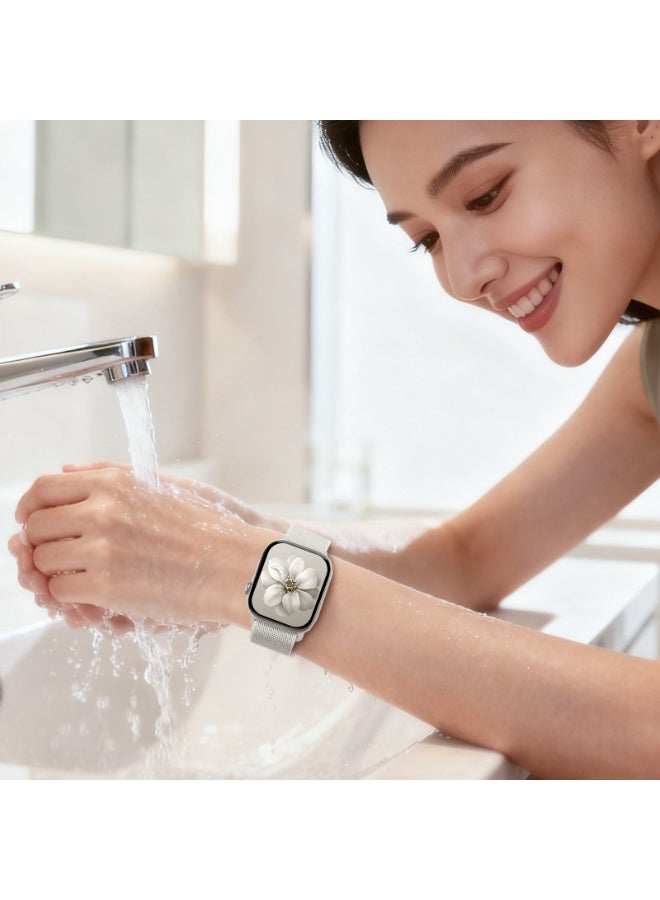 Elastic watch band for Apple Watch Series10 46mm, sizes 44mm, 45mm, 46mm, ,49mm, for women and men; magnetic clasp elastic movement loop nylon fabric band for iWatch series 11 10 9 8 7 6 5 4 3 SE Ultimate 3/2/1 - Image 4
