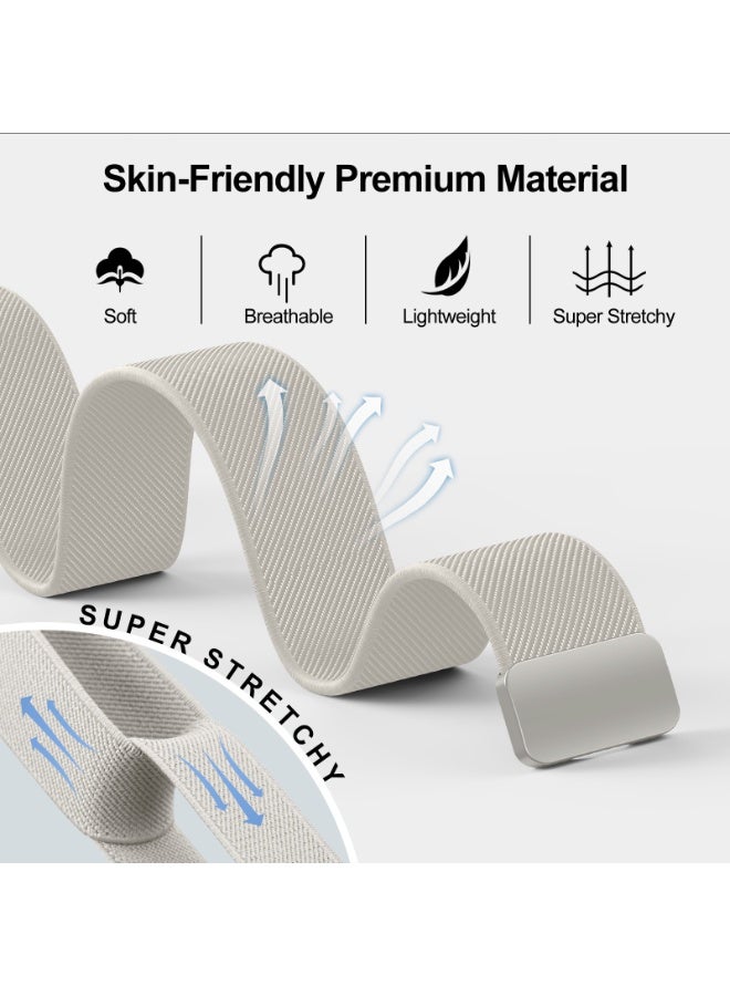 Elastic watch band for Apple Watch Series10 46mm, sizes 44mm, 45mm, 46mm, ,49mm, for women and men; magnetic clasp elastic movement loop nylon fabric band for iWatch series 11 10 9 8 7 6 5 4 3 SE Ultimate 3/2/1 - Image 3