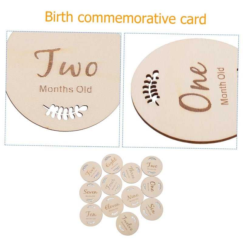 12Pcs Growth Milestone Cards Newborn Commemorative Photography Props for Month Memories Social Media Sharing - Image 2