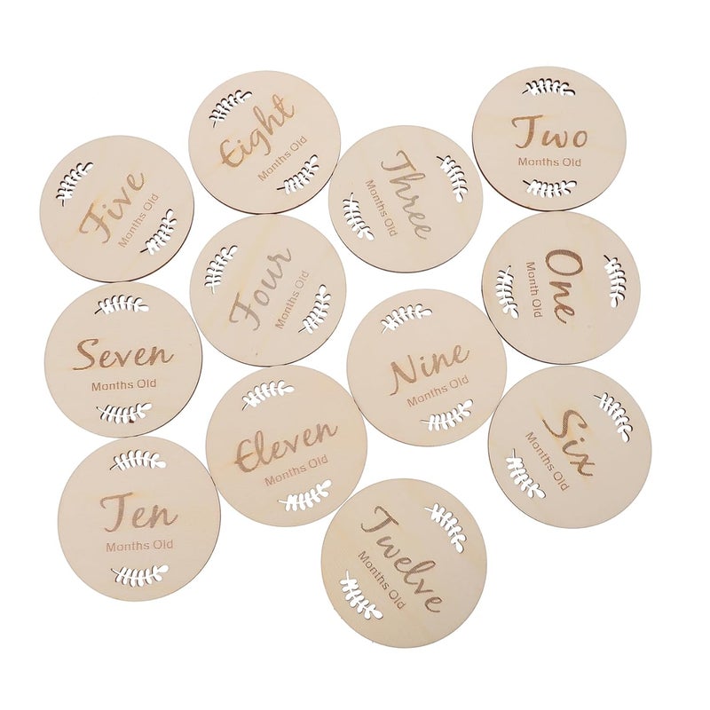 12Pcs Growth Milestone Cards Newborn Commemorative Photography Props for Month Memories Social Media Sharing - Image 1