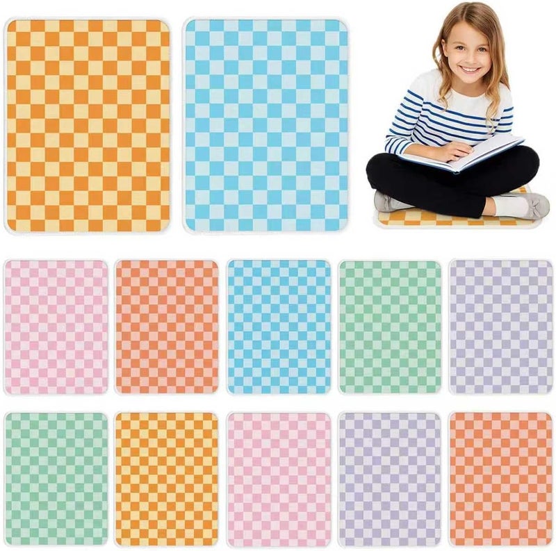 Pnluoce 12Pcs Square Classroom Carpet Cushion,Sitting Floor Seats Back to School Floor Mat with Anti-Slip Particles Suitable for classrooms Schools kindergartens Home Family Learning and Discussion Room - Image 1