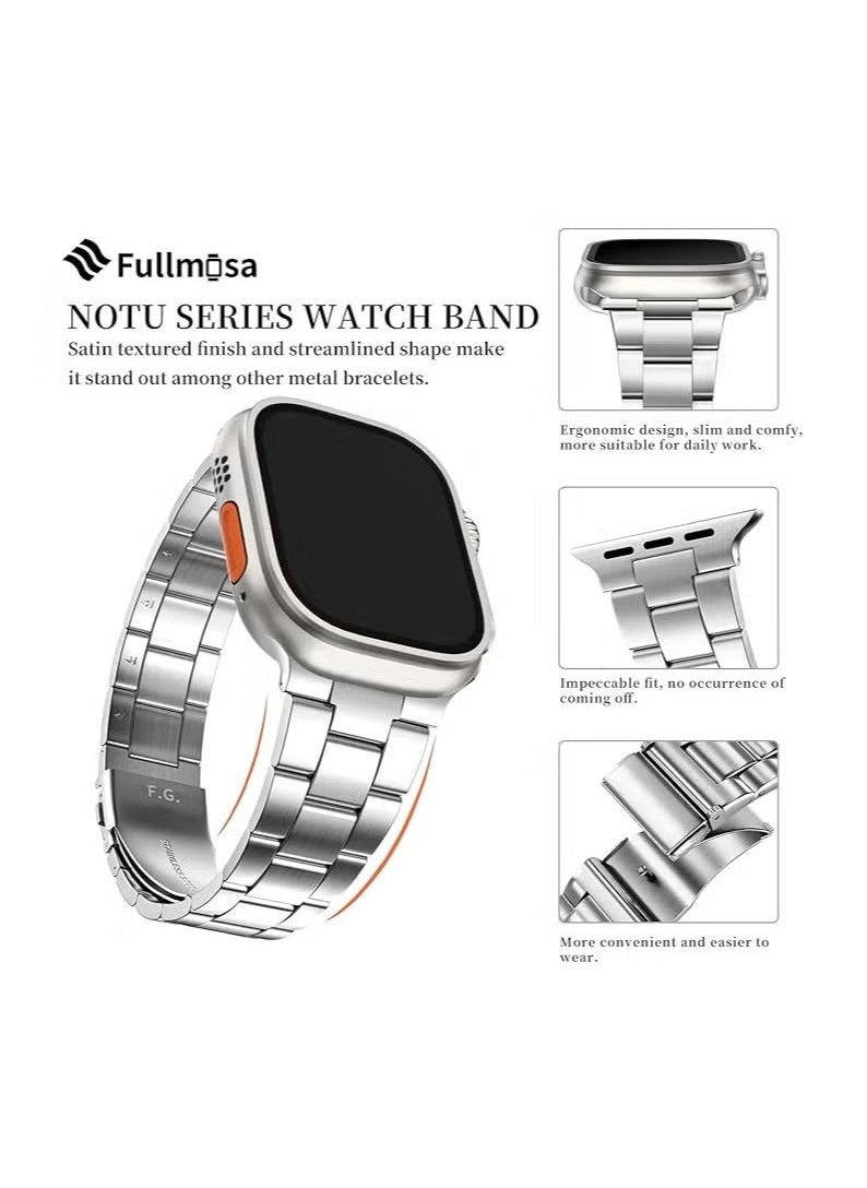 Generic - Compatible with Apple Watch Strap 49mm 45mm 44mm 42mm 41mm 40mm 38mm Business Stainless Steel Metal Straps Men Women Band with Case Compatible for Apple Watch Ultra 2 SE Series 9 8 7 6 5 4 3 2 Apple Stainless Steel Strap Apple Watch Business Strap Apple Watch Metal Band Luxury Apple Watch Strap Rustproof Apple Watch Band Stainless Steel Strap for Multiple Sizes Apple Watch 49mm Band Waterproof Apple Watch Strap Smart Apple Watch Band Business Apple Watch Strap - Image 1