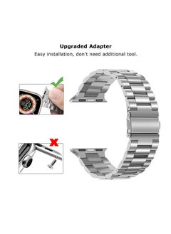 Compatible with Apple Watch Strap 49mm 45mm 44mm 42mm 41mm 40mm 38mm Business Stainless Steel Metal Straps Men Women Band with Case Compatible for Apple Watch Ultra 2 SE Series 9 8 7 6 5 4 3 2 Apple Stainless Steel Strap Apple Watch Business Strap Apple Watch Metal Band Luxury Apple Watch Strap Rustproof Apple Watch Band Stainless Steel Strap for Multiple Sizes Apple Watch 49mm Band Waterproof Apple Watch Strap Smart Apple Watch Band Business Apple Watch Strap