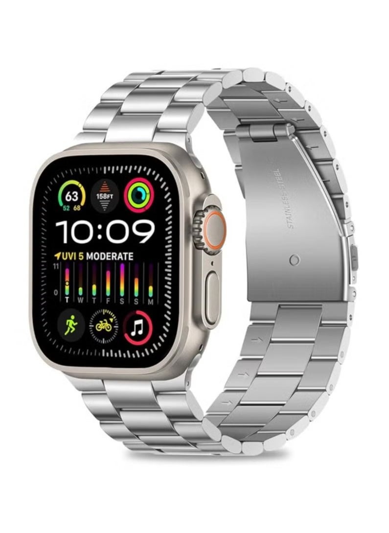 Generic - Compatible with Apple Watch Strap 49mm 45mm 44mm 42mm 41mm 40mm 38mm Business Stainless Steel Metal Straps Men Women Band with Case Compatible for Apple Watch Ultra 2 SE Series 9 8 7 6 5 4 3 2 Apple Stainless Steel Strap Apple Watch Business Strap Apple Watch Metal Band Luxury Apple Watch Strap Rustproof Apple Watch Band Stainless Steel Strap for Multiple Sizes Apple Watch 49mm Band Waterproof Apple Watch Strap Smart Apple Watch Band Business Apple Watch Strap - Image 1