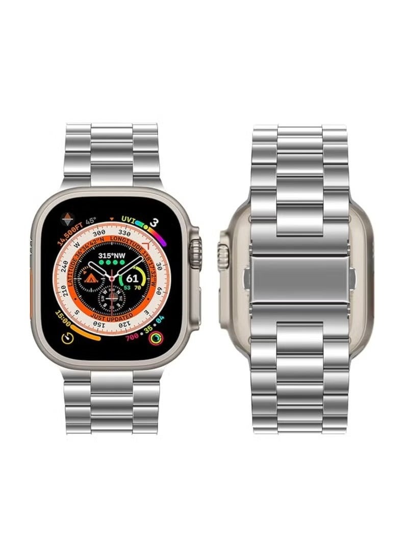 Generic - Compatible with Apple Watch Strap 49mm 45mm 44mm 42mm 41mm 40mm 38mm Business Stainless Steel Metal Straps Men Women Band with Case Compatible for Apple Watch Ultra 2 SE Series 9 8 7 6 5 4 3 2 Apple Stainless Steel Strap Apple Watch Business Strap Apple Watch Metal Band Luxury Apple Watch Strap Rustproof Apple Watch Band Stainless Steel Strap for Multiple Sizes Apple Watch 49mm Band Waterproof Apple Watch Strap Smart Apple Watch Band Business Apple Watch Strap - Image 1