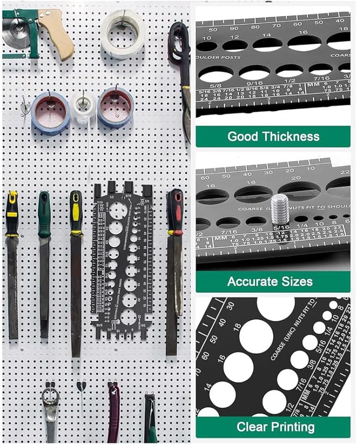 مقياس براغي البلاستيك الأسود لقياس الخيوط المترية و SAE للمكسرات والبراغي - Image 1