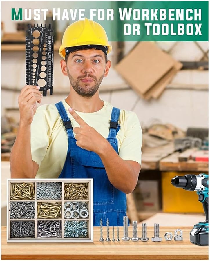 مقياس براغي البلاستيك الأسود لقياس الخيوط المترية و SAE للمكسرات والبراغي - Image 5