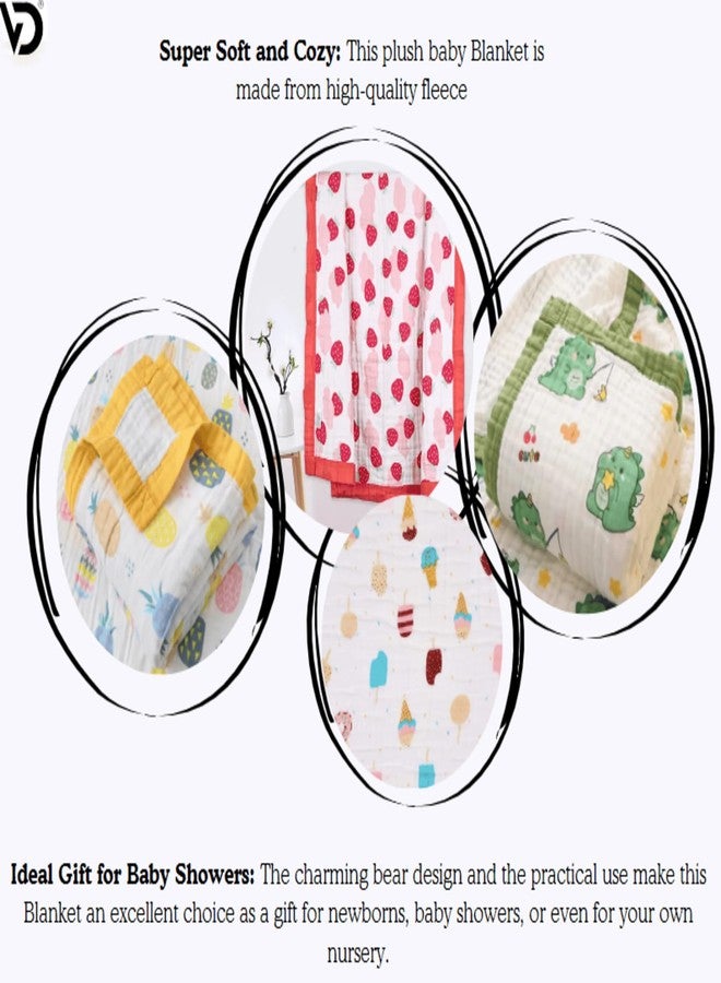 فوي دروب بطانية موسلين للأطفال من VOIDROP مكونة من 6 طبقات، مقاس 110×110 سم، مصنوعة من موسلين عضوي مطبوع | بطانية لف ناعمة وخفيفة الوزن | لحاف أطفال يسمح بمرور الهواء، مناسب للمواليد الجدد والرضع والأطفال الصغار | بطانية استقبال متعددة الأغراض (أصفر) - Image 3