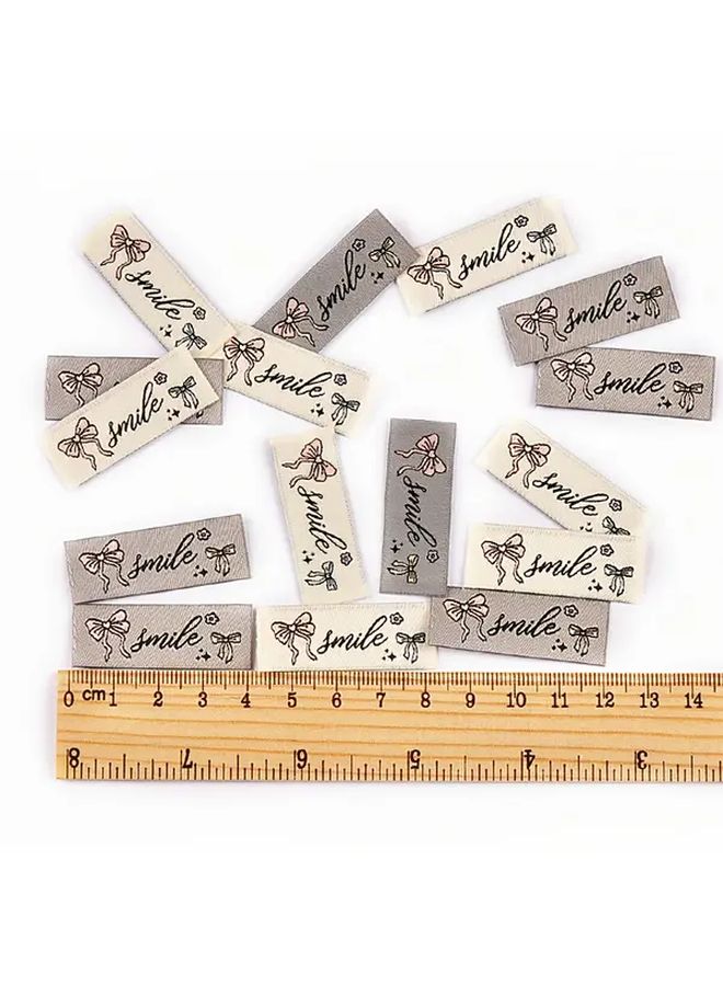 50 Pieces Mixed Color Bow Pattern Rectangular Labels For DIY Doll Clothes Hats And Bag Decorations - Image 3
