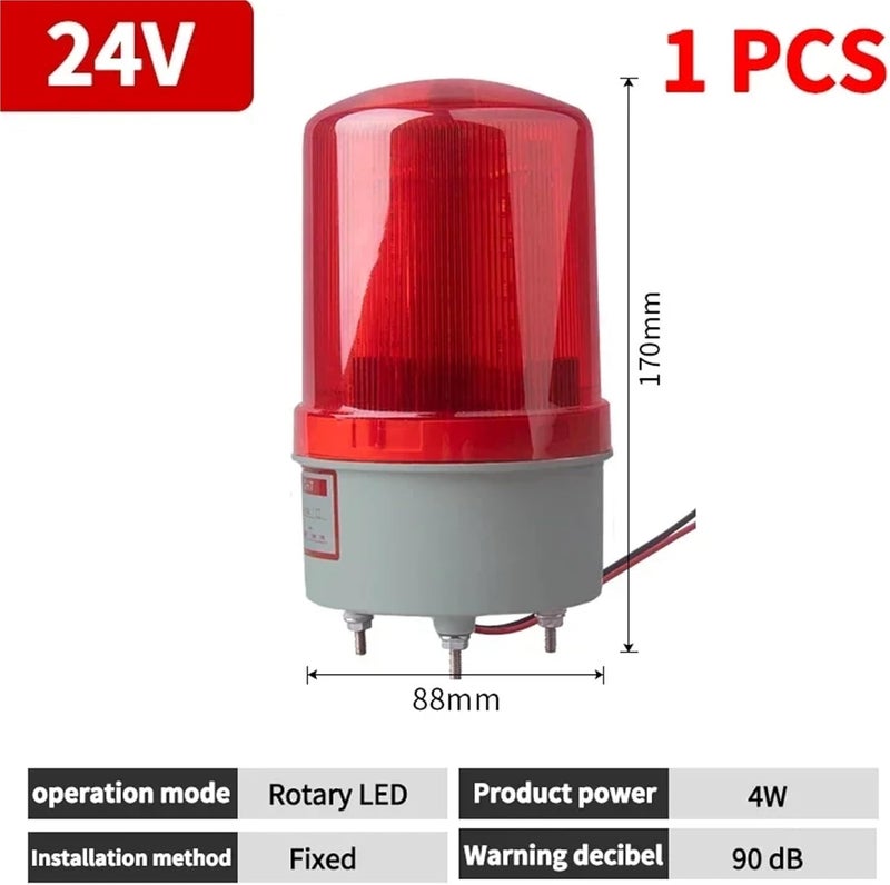 1pc 1101J Sound and Light Alarm Alarm Flashing Light Integrated Signal Warning Light Rotating Strobe Alarm 12V24V220V(24V 1PCS,Mute) - Image 2