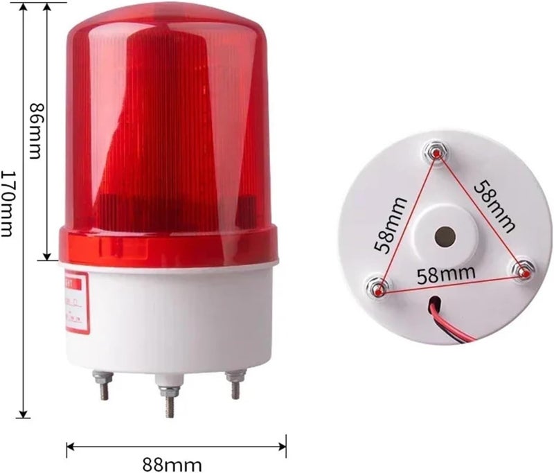 1pc 1101J Sound and Light Alarm Alarm Flashing Light Integrated Signal Warning Light Rotating Strobe Alarm 12V24V220V(24V 1PCS,Mute) - Image 4