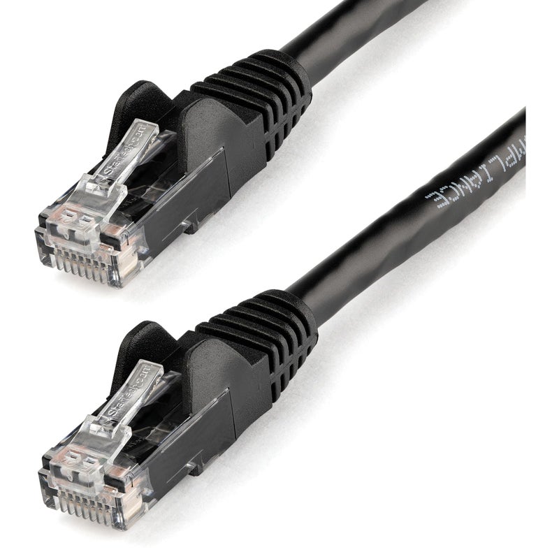 StarTech.com 75ft CAT6 Ethernet Cable - Black CAT 6 Gigabit Ethernet Wire -650MHz 100W PoE RJ45 UTP Network/Patch Cord Snagless w/Strain Relief Fluke Tested/Wiring is UL Certified/TIA (N6PATCH75BK) - Image 1