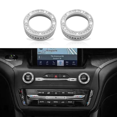 HHLOU Bling Accessories for Ford Explorer 2020 2021 2022 2023 2024 2025 Drive Mode Knob Cover Car Interior Parts Sparkly Crystal Metal 2PCS. (Drive Mode Knob Cover) - Image 1