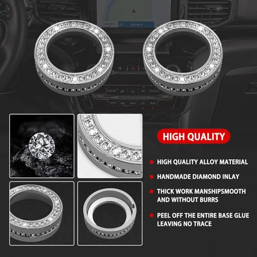 HHLOU Bling Accessories for Ford Explorer 2020 2021 2022 2023 2024 2025 Drive Mode Knob Cover Car Interior Parts Sparkly Crystal Metal 2PCS. (Drive Mode Knob Cover) - Image 5