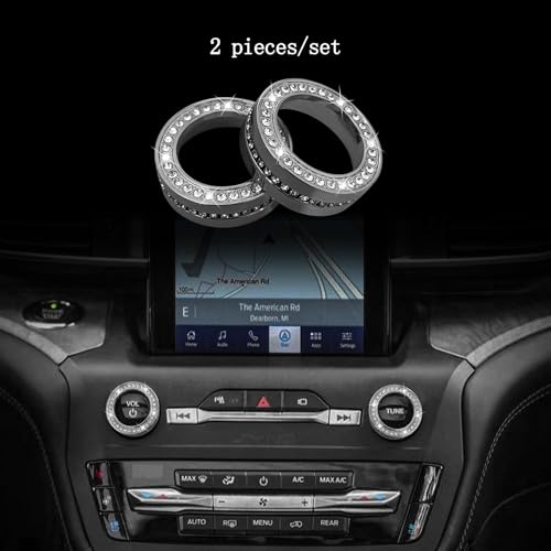 HHLOU Bling Accessories for Ford Explorer 2020 2021 2022 2023 2024 2025 Drive Mode Knob Cover Car Interior Parts Sparkly Crystal Metal 2PCS. (Drive Mode Knob Cover) - Image 3