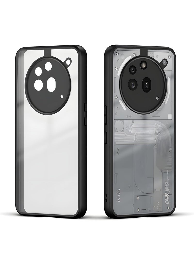 ten.tech Compatible with Nothing Phone 3A Pro Case Transparent - Grade Shockproof Anti-Yellowing, Slim Protective Phone Case Full Bumper Cover With Camera Protective (Black) - Image 1