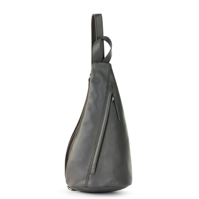 The Sak Geo Sling Backpack in Leather, Convertible Design, Slate - Image 5