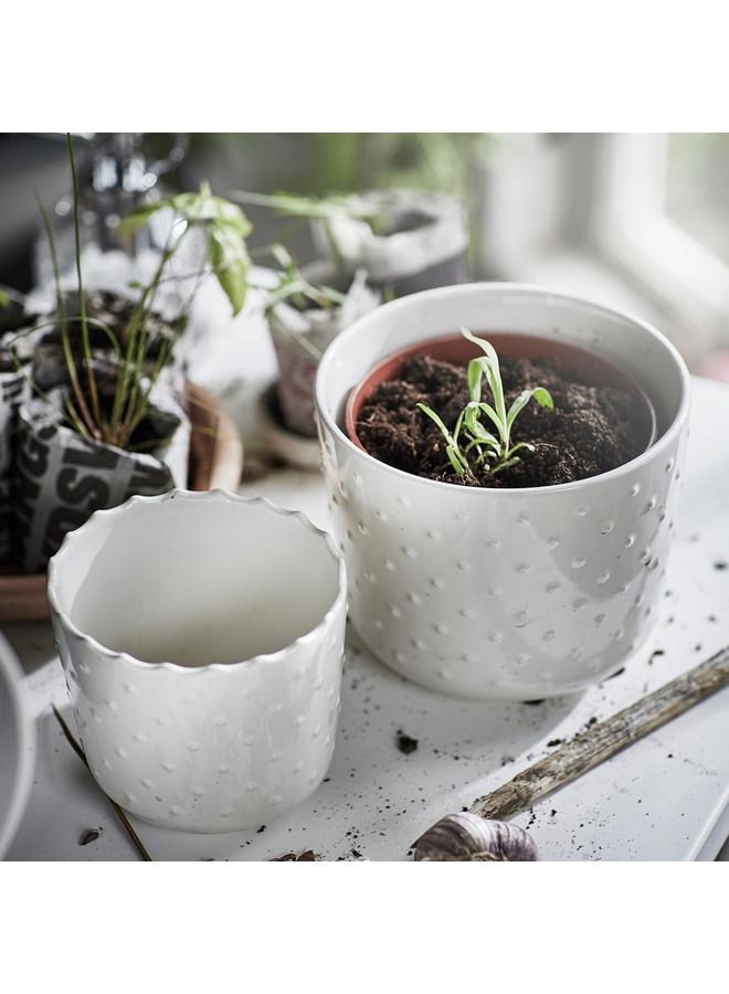 erorex Plant Pot, In/Outdoor Off-White, 12 Cm - Image 2