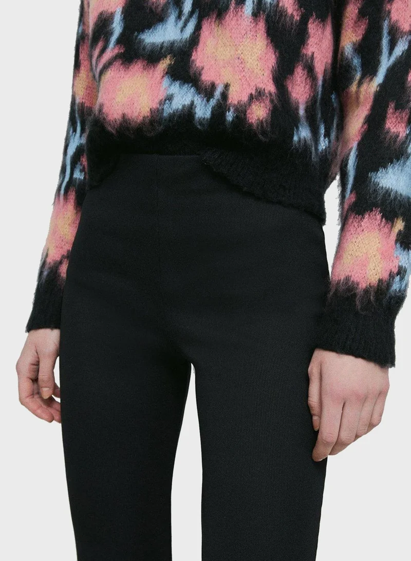 WAREHOUSE Side Split Ribbed Leggings
