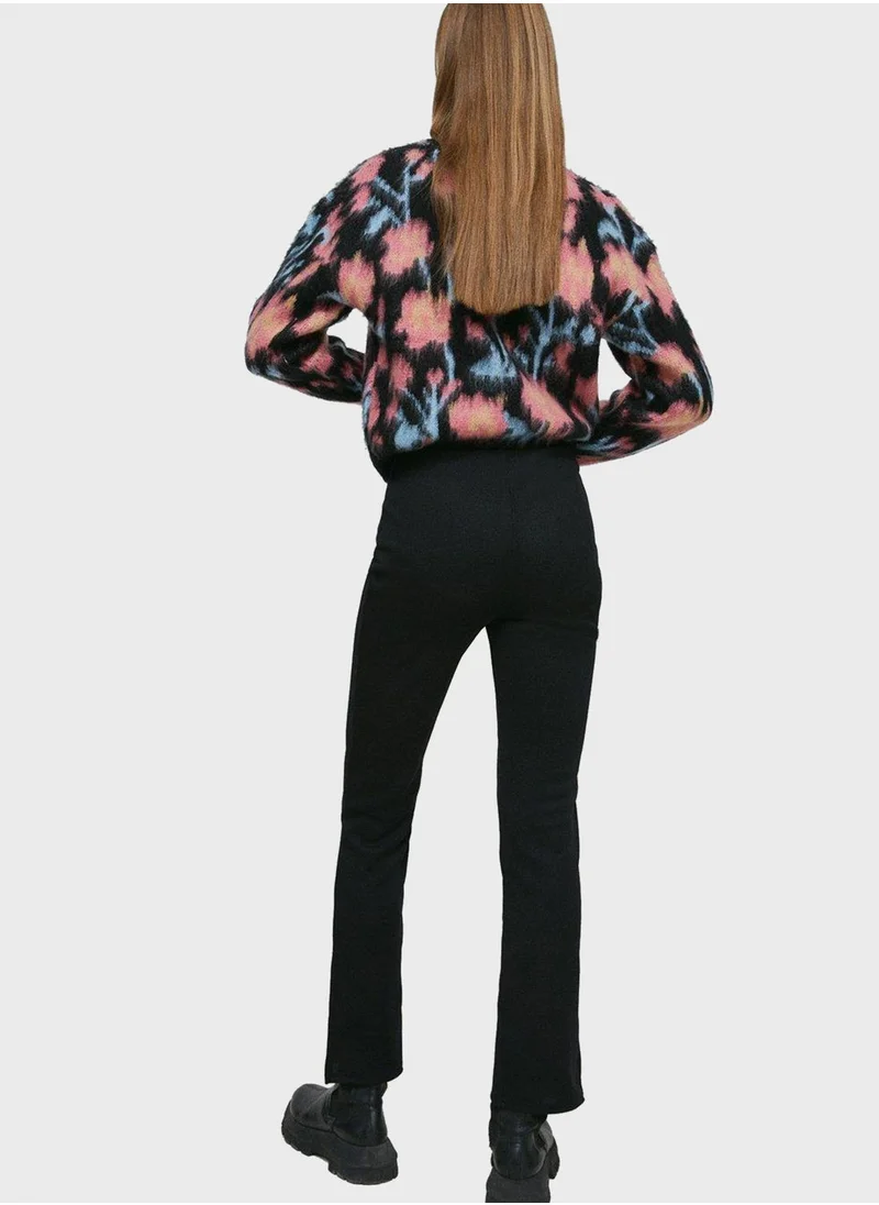 WAREHOUSE Side Split Ribbed Leggings