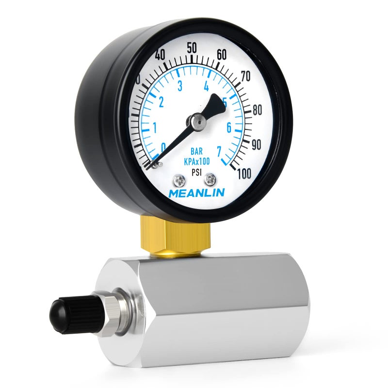 MEANLIN MEASURE 0-100Psi 2" Steel Double Graduated Air Test Pressure gauges, 3/4" FNPT Connection, -3-2-3% Accuracy - Image 1