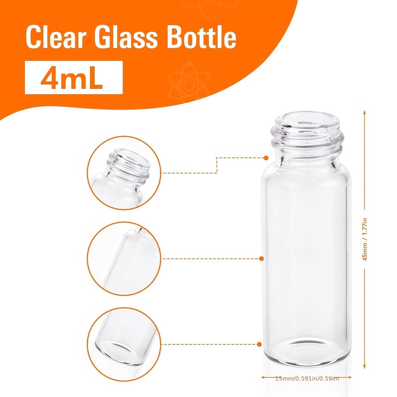 Borosilicate Glass Vials 0.27 oz 20 pcs with Leak-Proof Screw Caps and PE Liner for HPLC GC Sample Preservation Chemistry Biology and Pharmaceutical Testing - Image 3