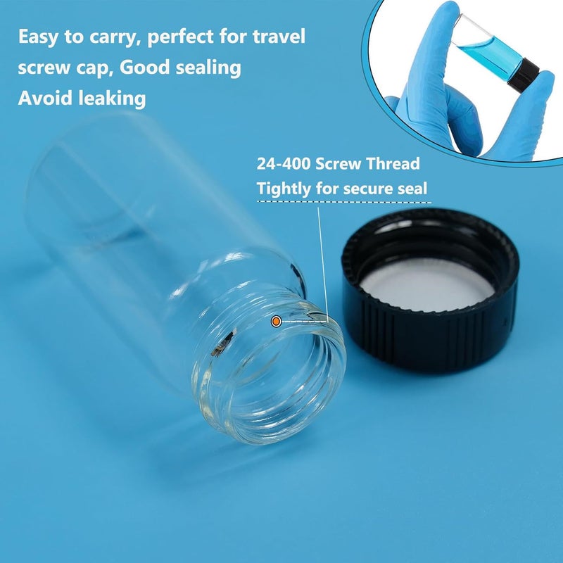 Borosilicate Glass Vials 0.27 oz 20 pcs with Leak-Proof Screw Caps and PE Liner for HPLC GC Sample Preservation Chemistry Biology and Pharmaceutical Testing - Image 5