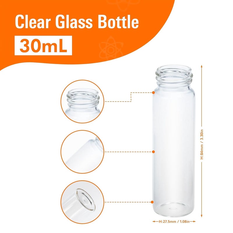 Borosilicate Glass Vials 0.27 oz 20 pcs with Leak-Proof Screw Caps and PE Liner for HPLC GC Sample Preservation Chemistry Biology and Pharmaceutical Testing - Image 4