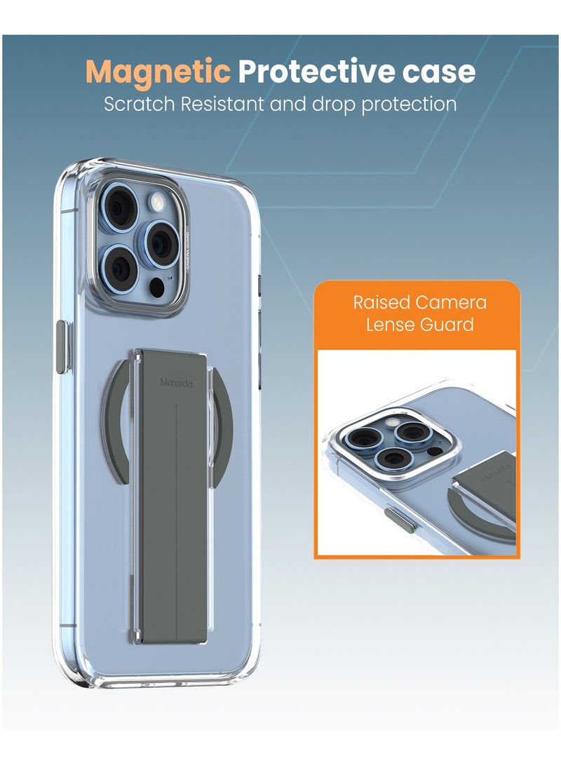 Moxedo Magnetic Protective Case Scratch Resistant Drop Protection Magsafe Technology Compatible for iPhone 13 Pro Max 6.7 inch - Gray - Image 4