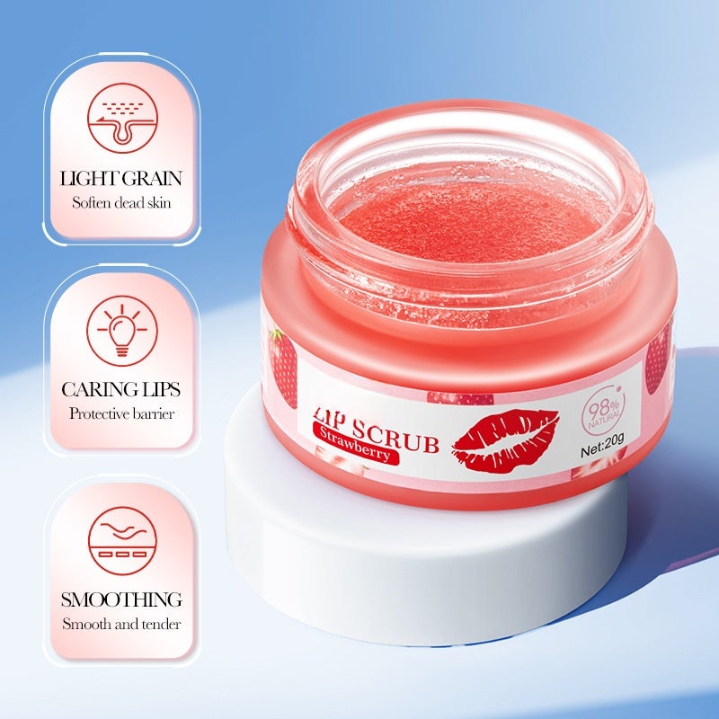 Lip Scrub, Autumn and Winter Moisturizing Lip Scrub (Strawberry Lip Scrub, 20g) - Image 4