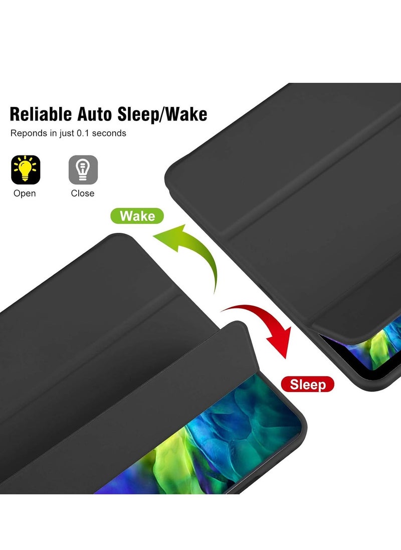 Raxoom New iPad Pro 12.9 Case 2022(6th Gen)/2021(5th Gen) with Pencil Holder [Support iPad 2nd Pencil Charging/Pair],Trifold Stand Smart Case with Soft TPU Back - Image 3