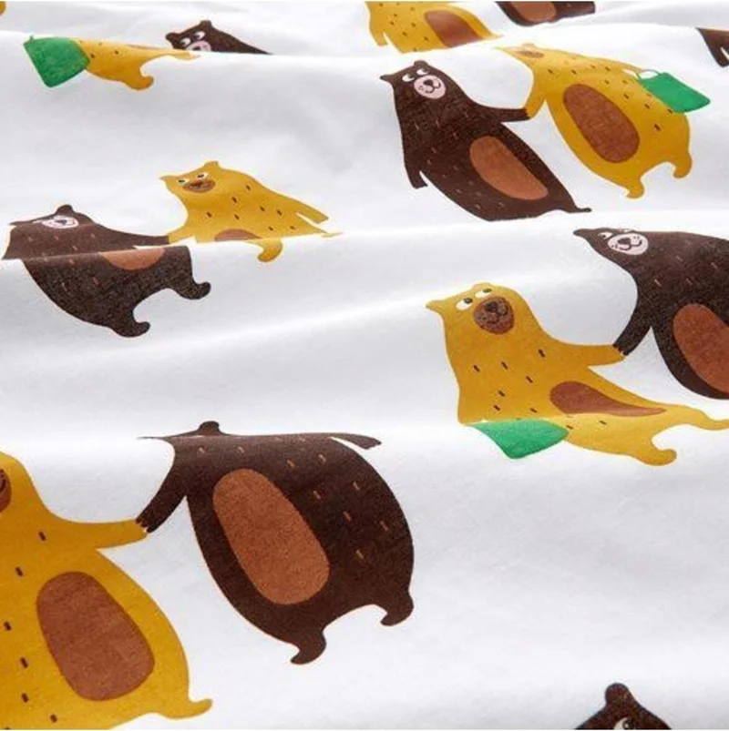 Ikea Children's Duvet Cover Set Single Meridyendukkan 150X200/50X60 cm White-Teddy Bear Patterned Colorful Duvet Cover